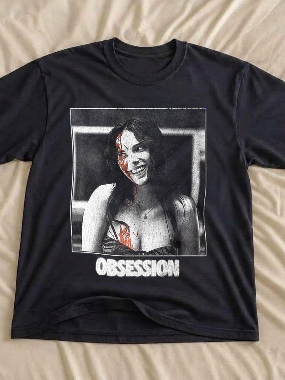 Obsession Horror Art Shirt, Dark Cinematic Graphic Tee - Black Unisex